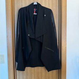 SPANX Faux Leather Mix Media Black Women's Jacket